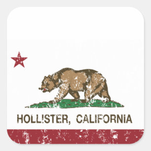 California State Flag Hollister Vierkante Sticker