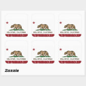 California State Flag Hollister Vierkante Sticker (Vel)