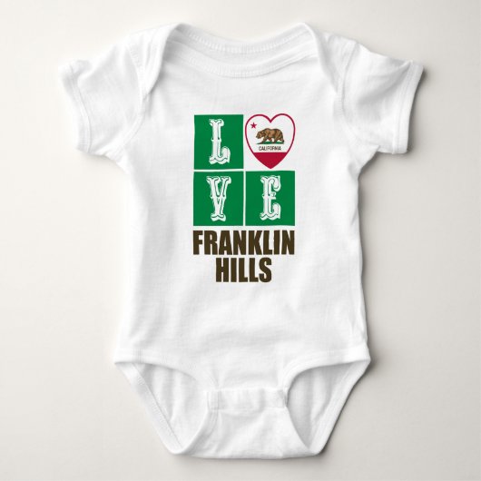 California State Flag Love Franklin Hills Romper (Voorkant)