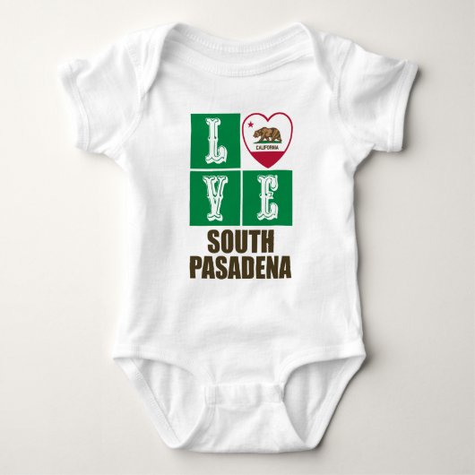 California State Flag Love South Pasadena Romper (Voorkant)
