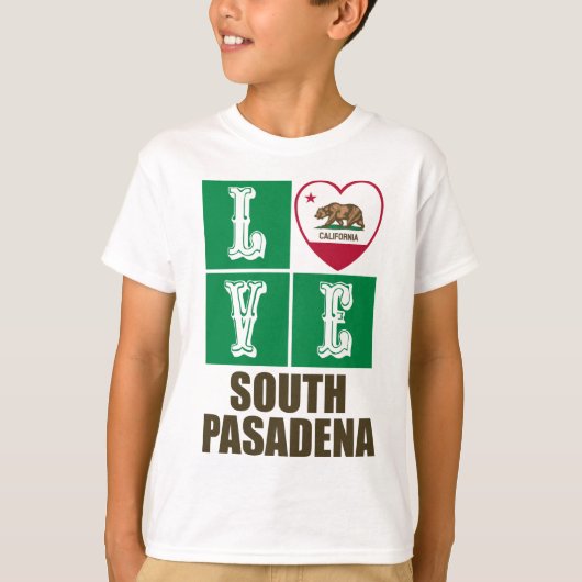 California State Flag Love South Pasadena T-shirt (Voorkant)