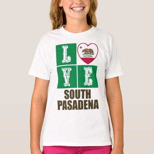 California State Flag Love South Pasadena T-shirt (Voorkant)
