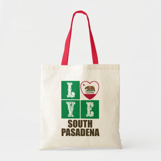 California State Flag Love South Pasadena Tote Bag (Voorkant)