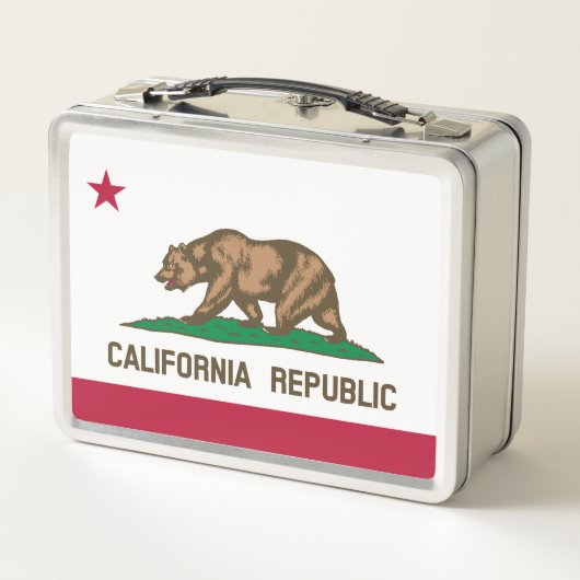 California State Flag Metal Lunch Box (Achterkant)