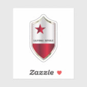 California State Flag op een Crusader Style Shield Sticker (Vel)