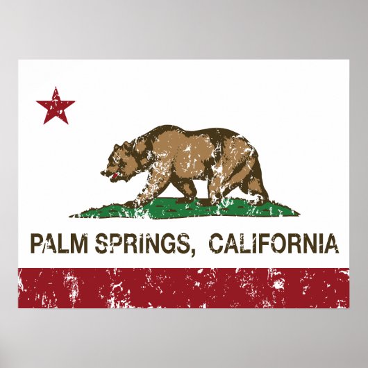 California State Flag Palm Springs Poster (Voorkant)