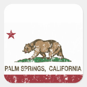 California State Flag Palm Springs Vierkante Sticker
