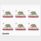 California State Flag Palm Springs Vierkante Sticker (Vel)