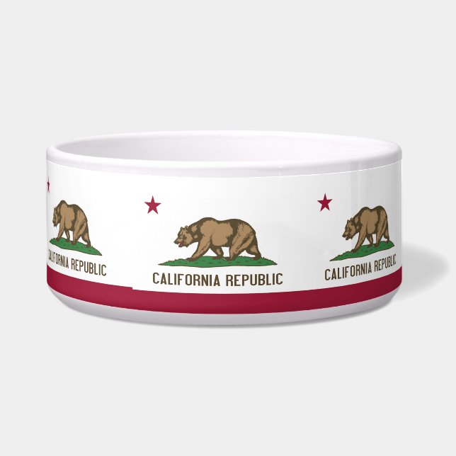 California State Flag Pet Bowl Voerbakje (Links)