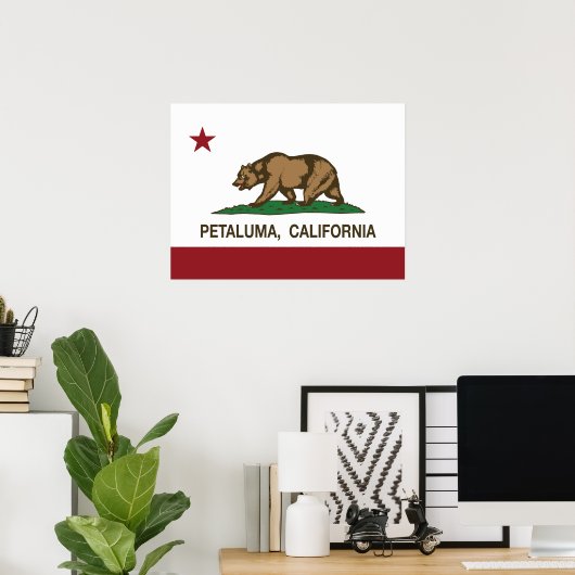 California State Flag Petaluma Poster (Thuiskantoor)