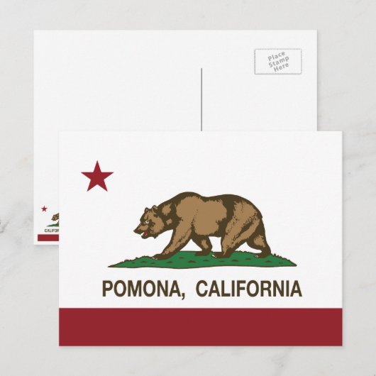 California State Flag Pomona Briefkaart (Voorkant / Achterkant)