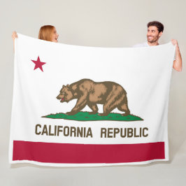 California State Flag Print Patriot Fleece Deken