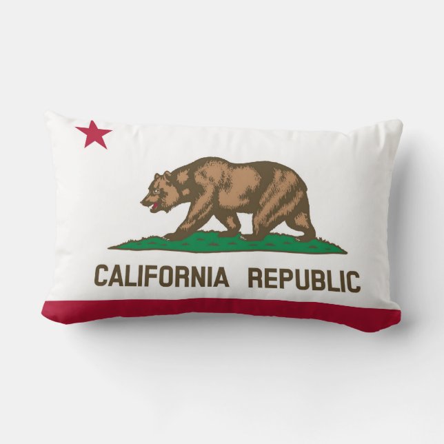 California State Flag Print Patriottisch Kussen (Achterkant)