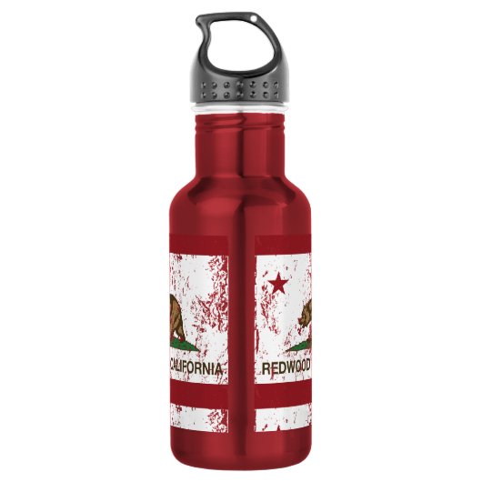 California State Flag Redwood City Waterfles (Achterkant)