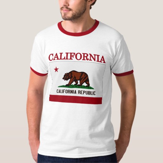California State Flag Ringer T-shirt (Voorkant)