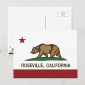 California State Flag Roseville Briefkaart (Voorkant / Achterkant)