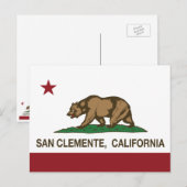 California State Flag San Clemente Briefkaart (Voorkant / Achterkant)