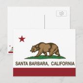 California State Flag Santa Barbara Briefkaart (Voorkant / Achterkant)