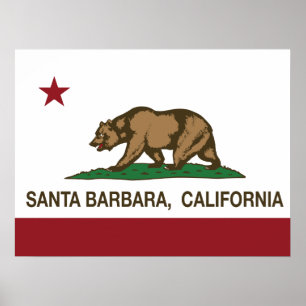 California State Flag Santa Barbara Poster
