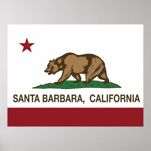California State Flag Santa Barbara Poster (Voorkant)