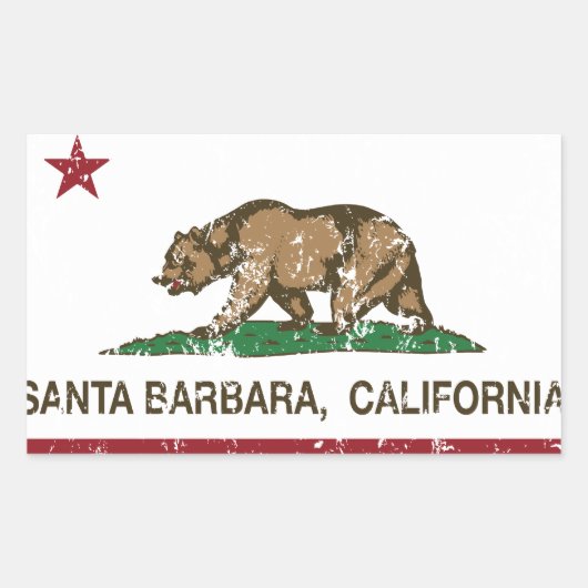 California State Flag Santa Barbara Rechthoekige Sticker (Voorkant)
