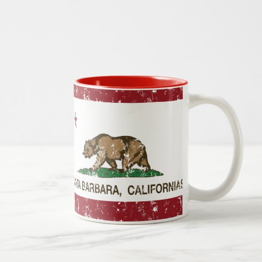 California State Flag Santa Barbara Tweekleurige Koffiemok (Rechts)