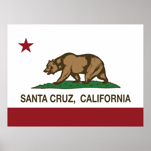 California State Flag Santa Cruz Poster (Voorkant)