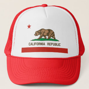 California State Flag Trucker Hat (rood) Pet