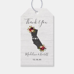 California State Floral rustieke bruiloft dank u Cadeaulabel