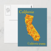 California State Flower Collage Map Briefkaart (Voorkant / Achterkant)