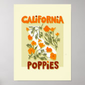 California State Flower Poppies wilde bloemen Poster (Voorkant)