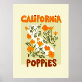California State Flower Poppies wilde bloemen Poster