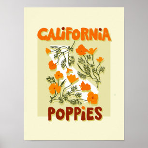 California State Flower Poppies wilde bloemen Poster