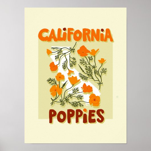 California State Flower Poppies wilde bloemen Poster (Voorkant)