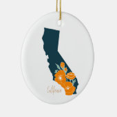 California State Flower Poppy Silhouette Floral Keramisch Ornament (Rechts)