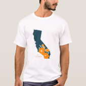 California State Flower Poppy Silhouette Floral T-shirt (Voorkant)