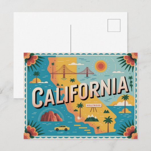 California State geïllustreerde kaart (Voorkant / Achterkant)