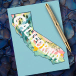 California State Illustrated Map Briefkaart<br><div class="desc">Bekijk deze kleurrijke staatskaarttekening. Ga naar mijn winkel voor meer staten en meer overeenkomende objecten!</div>