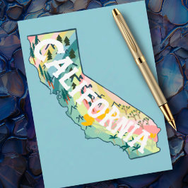 California State Illustrated Map Briefkaart