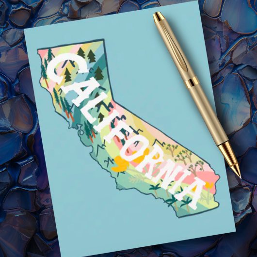 California State Illustrated Map Briefkaart