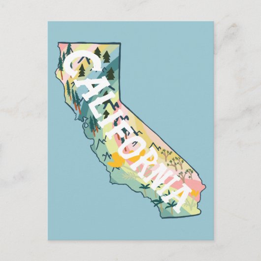 California State Illustrated Map Briefkaart (Voorkant)