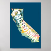 California State Illustrated Map Poster (Voorkant)