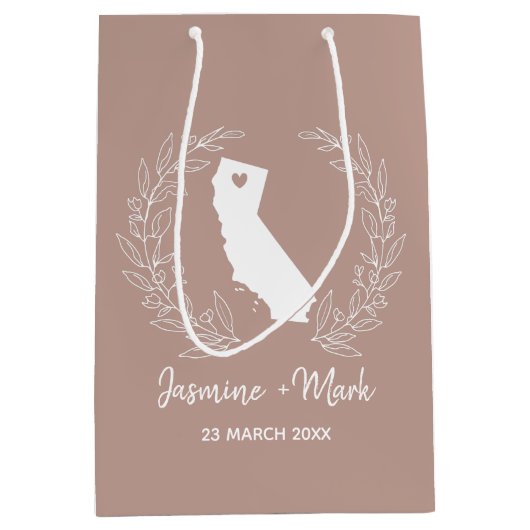 California State-kaart bestemming bruiloft gunsten Medium Cadeauzakje (Voorkant)