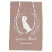 California State-kaart bestemming bruiloft gunsten Medium Cadeauzakje (Achterkant)