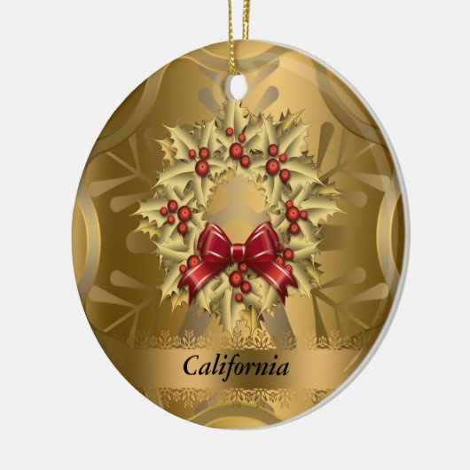 California State-kerstversiering Keramisch Ornament (Links)