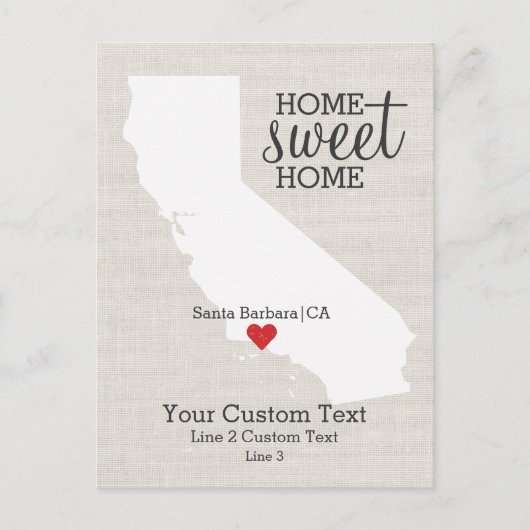 California State Liefdeskaart Home Sweet Home Aang Aankondigingskaart (Voorkant)