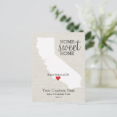 California State Liefdeskaart Home Sweet Home Aang Aankondigingskaart (Staand voorkant)