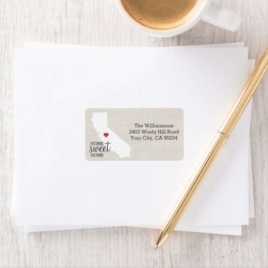 California State Liefdeskaart Home Sweet Home Aang Etiket (Insitu)