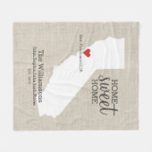 California State Love Home Sweet Home Custom Map Fleece Deken (Voorkant (Horizontaal))