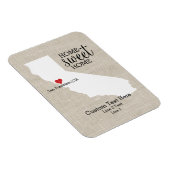 California State Love Home Sweet Home Custom Map Magneet (Rechterzijde)
